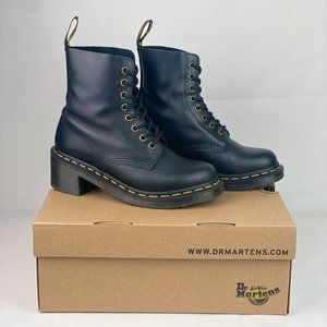 DR MARTENS -  Women's Leather Heeled Lace Up Black Boots Size 6